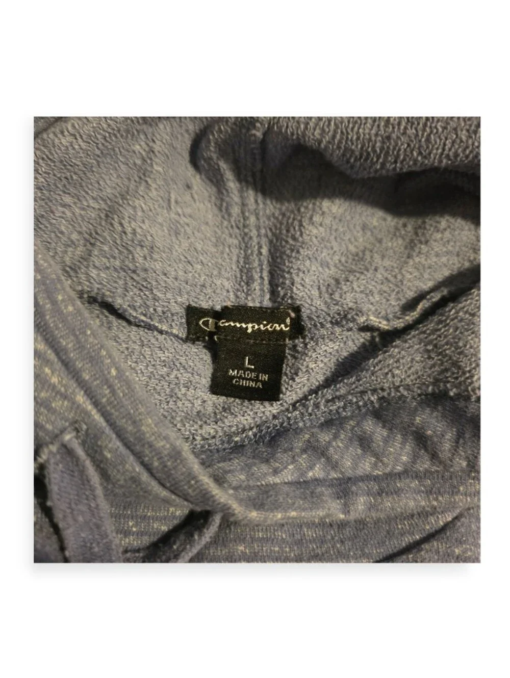 Champion Elite French Terry Pullover Hoodie Women's Large Blue Cowl Neck - Picture 3 of 5